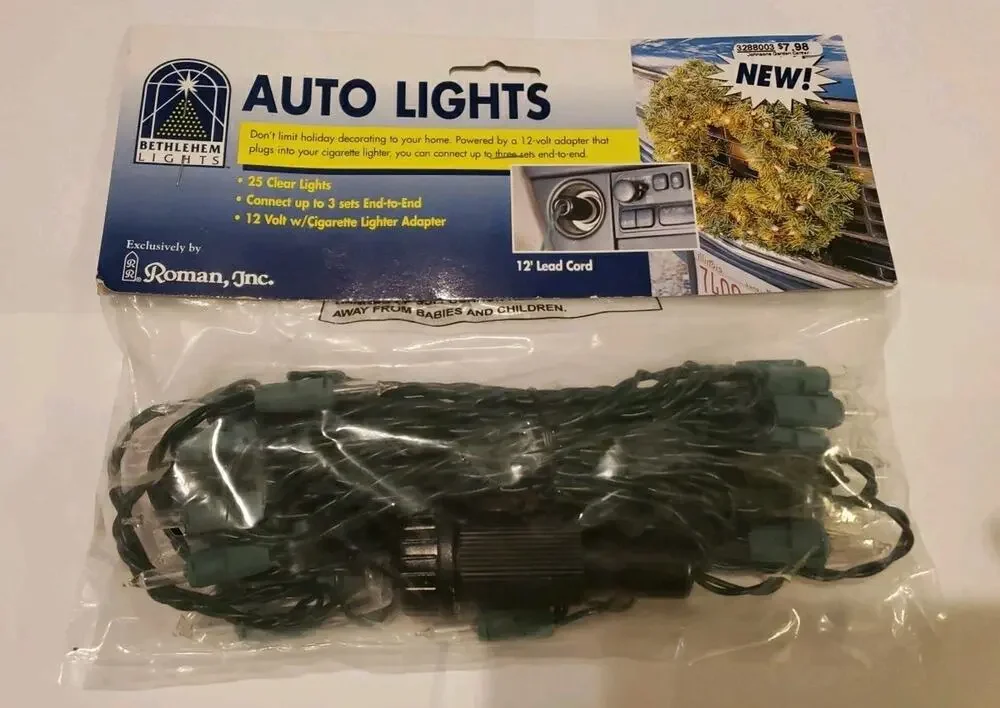 Bethlehem Lights 12V Adapter for car 25 Light Strand Holiday Clear Color